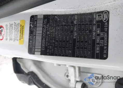 2012 Land Rover Range Rover Evoque Pure Plus z USA, uszkodzony, nr VIN SALVP2BG5CH665613